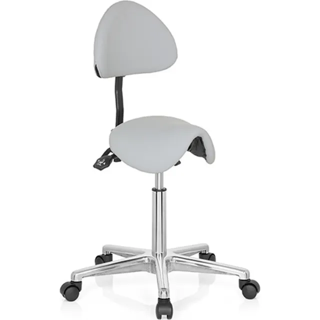 hjh office Werkkruk/Verhoogde Bureaustoel - Kunstleder - Grijs - TOP Work 20