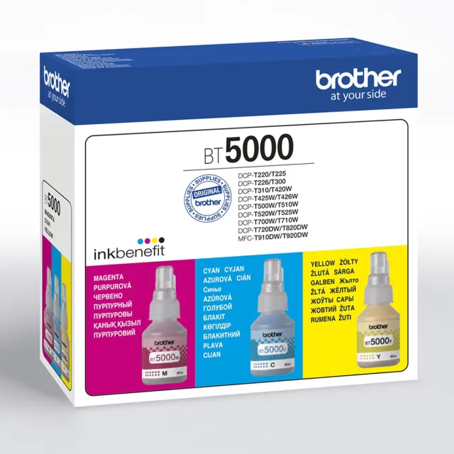Brother BT5000CLVAL inktcartridge 3 stuk(s) Origineel Cyaan, Magenta, Geel Cyaan;Magenta;Geel