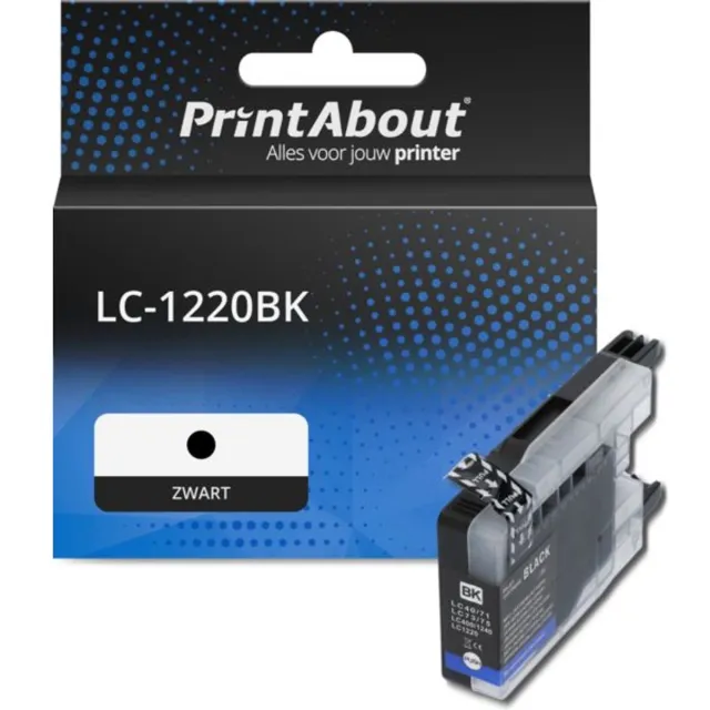 PrintAbout huismerk Inktcartridge LC-1220BK Zwart geschikt voor Brother