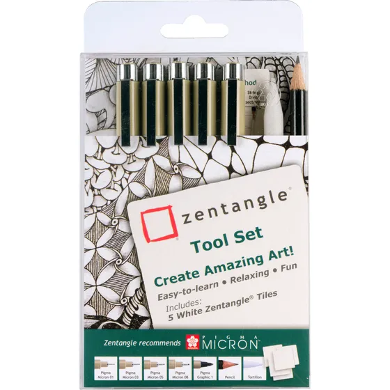 Sakura Tekenset Sakura Zentangle set à 12 delen assorti