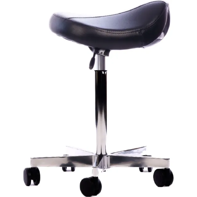 OKAPI® Polar zadelkruk ZWART met LARGE gasveer en GROOT zadel kapperskruk kappersfiets Zwart large