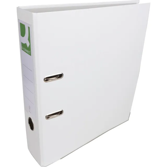 Q-CONNECT ordner, voor ft A4, uit PP en papier, met beschermrand, rug van 8 cm, wit