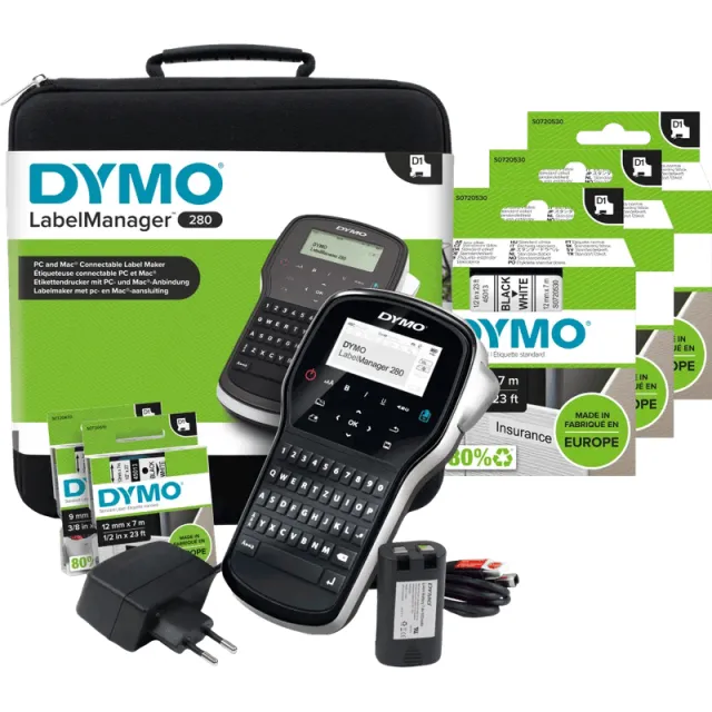 Dymo LabelManager 280 Case Kit Qwerty + 3 extra labels