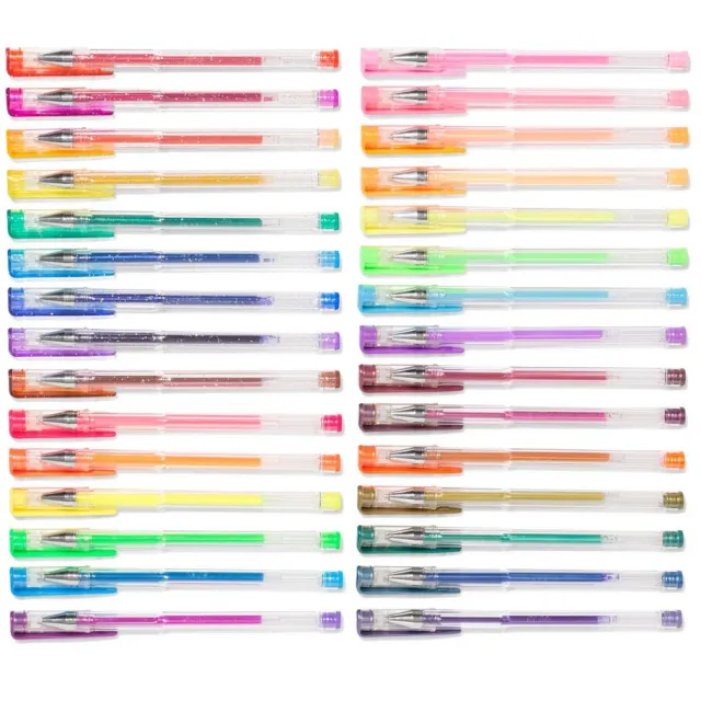 HEMA Gelpennen glitter, 30 stuks in meerdere kleuren Multicolor