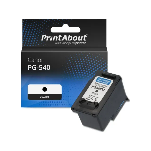 PrintAbout huismerk Inktcartridge PG-540 Zwart Geschikt voor Canon