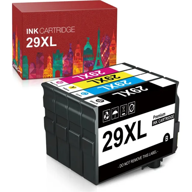 WeCare 4-pack | Geschikt voor Epson 29 XL inktcartridges - T2991 / T2992 / T2993 / T2994 - XP-235 - XP-245 - XP-247 - XP-255 - XP-345 - XP-355 - XP-442 - XP-445 - XP-452 - XP-455 Multipack 4 Cartridges