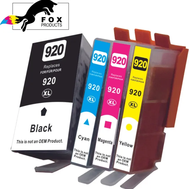 FoxProducts HP 920 / HP 920XL - 4 stuks inktcartridges - Multipack - Geschikt voor HP Officejet 6000, 6500, 6500A, 7000, 7500A - Inktpatronen - cartridges Cyan, Magenta, Yellow, Black