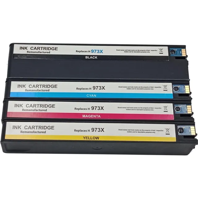 KATRIZ huismerk voor HP 973XL Zwart+ 973XL Cyaan+ 973XL Magenta + 973XL Geel voor | Pagewide Pro 452dw/452dn/452dwt /MFP 477dw/477dn/477dwt / MFP 552dw / MFP 577dw/577Z | 4 stuks Zwart, Cyaan, Magenta, Geel