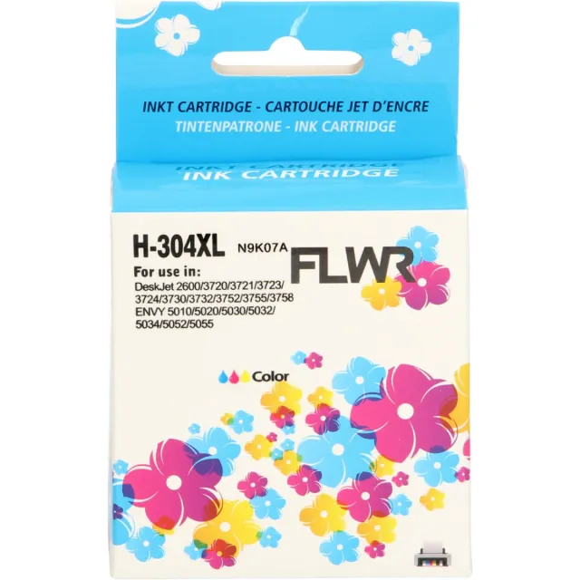 FLWR inktcartridge voor HP 304XL Kleur - Premium Huismerk HP 304 inkt (Kleur - hoge capaciteit) o.a. geschikt voor HP DeskJet 3730, HP DeskJet 3750, HP ENVY 6132e, HP DeskJet 3760, HP ENVY 6122e