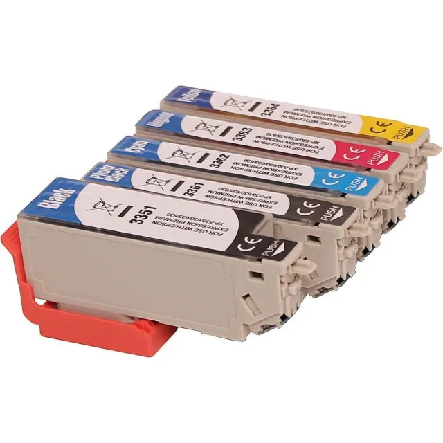 ABC huismerk Set 5x inkt cartridge geschikt voor Epson 33XL voor Expression Premium XP-530 XP-540 XP-630 XP-635 XP-640 XP-645 XP-830 XP-900 Set 5 stuks