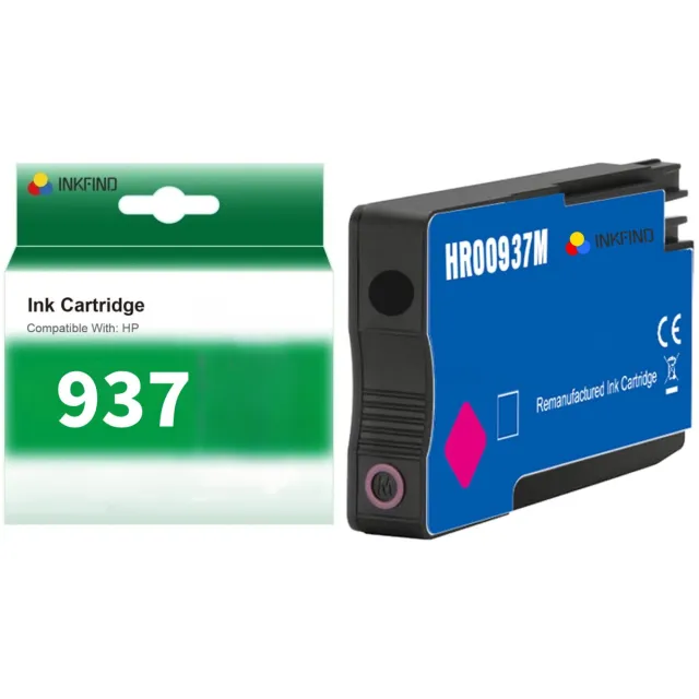 INKFIND 937 Magenta inktcartridge compatibel met HP 937 937e 4S6W3NE 4S6W7NE Magenta geschikt voor HP OfficeJet Pro 9730e; 9720e‘ HP OfficeJet Pro 9122e; 9125e; 9110b; 9135e; 9130b; 9132e; 9120e; 9117b; 9120b - 1-pack Magenta Magenta x 1