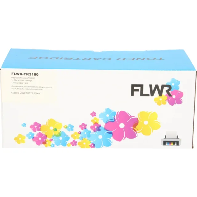 FLWR Toner / TK-3160 / Zwart - Geschikt voor Kyocera Mita