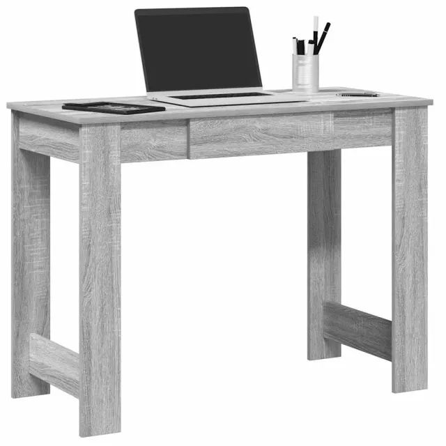 vidaXL Bureau 100x45x75 cm bewerkt hout grijs sonoma eikenkleurig, foto 2