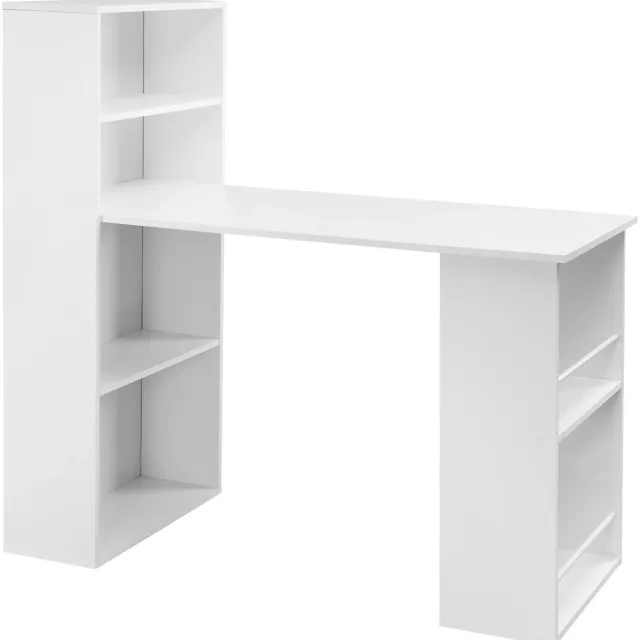 Prime Homely Prime Home Bureau - Hoekbureau - Computerbureau - Schrijftafel - Modern - Met opbergplanken - Opbergkast: 55 x 21,2 x 120cm - Bureau: 120 x 52 x 74,5cm - Wit