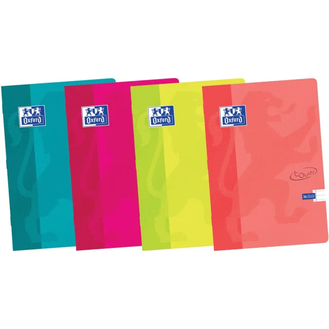 Oxford Touch schrift ft A5, 36 vel, gelijnd, geassorteerde kleuren groen
