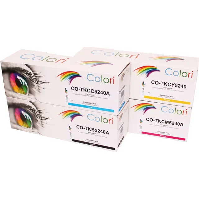 Colori Set 4x Colori huismerk toner geschikt voor Kyocera TK-5240 voor Ecosys M5526 M5526cdn M5526cdw P5026 P5026cdn P5026cdw M 5526cdn M 5526cdw P 5026cdn P 5026cdw TK5240 TK-5240K TK-5240C TK-5240M TK-5240Y Set 4 kleuren