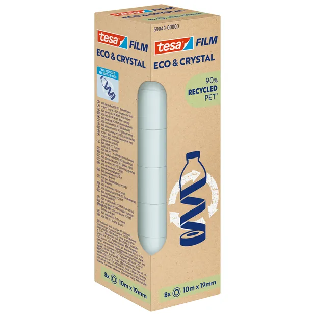Tesa Plakband Tesa eco&crystal 59043 19mmx10m transparant 8 rollen