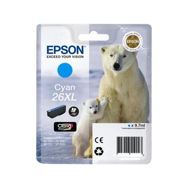 Epson 26XL (C13T26324012) Inktcartridge Cyaan Hoge capaciteit