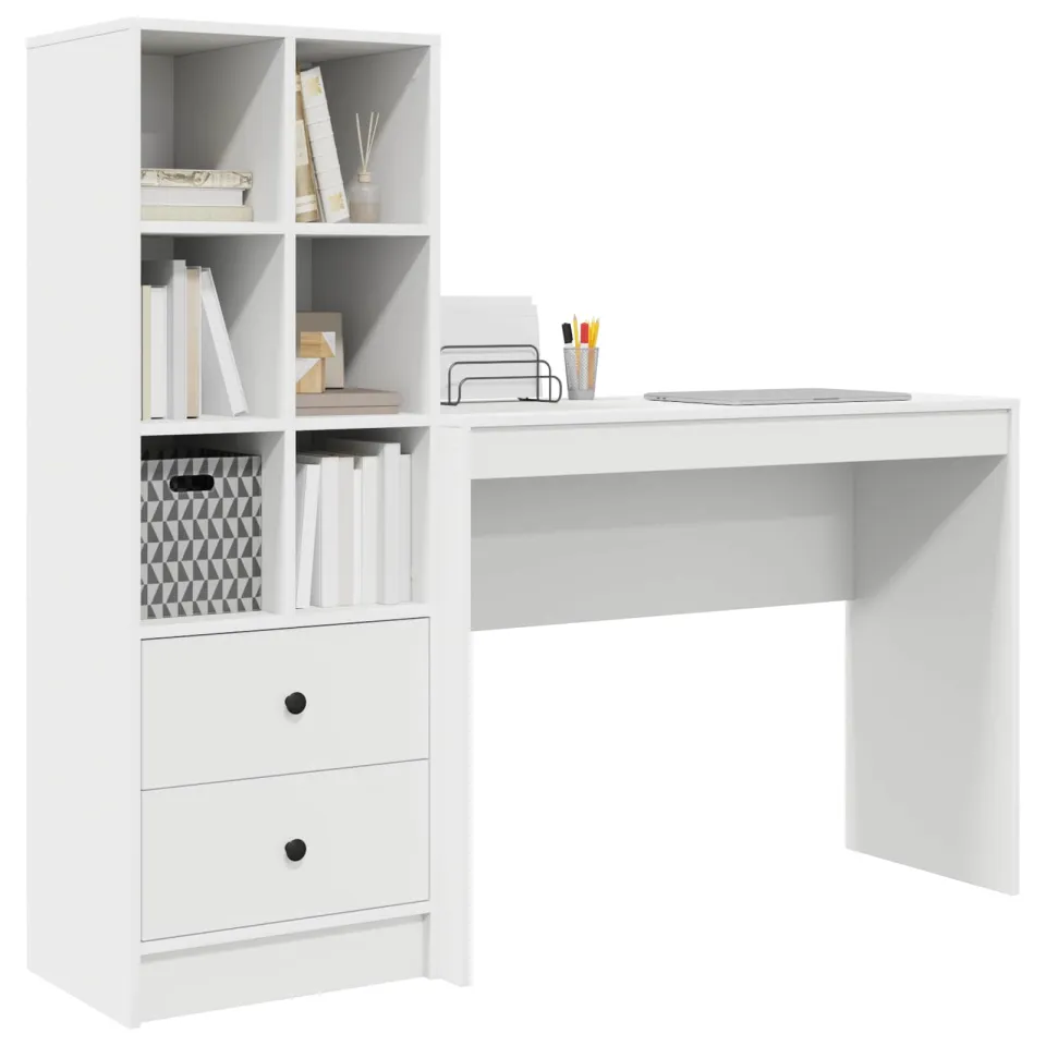 vidaXL Bureau Wit 145,5 x 40 x 127 cm 2 st