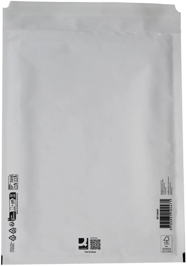Q-CONNECT luchtkussenenveloppen, wit, 8-H, 290 x 370 mm, pak van 10 stuks