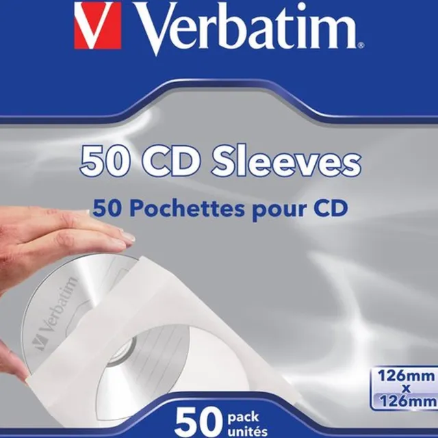 Verbatim Papieren Cd-Enveloppen 50 Stuks Veilige Opslag wit