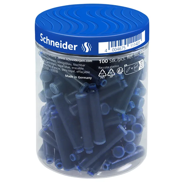Schneider Inktpatroon Schneider din koningsblauw pot à 100 stuks