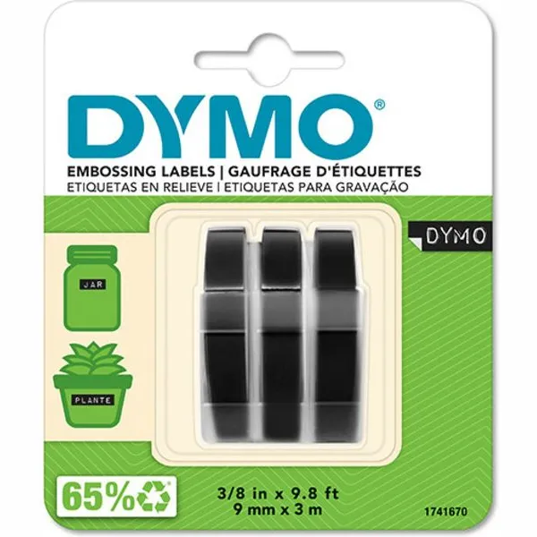 Dymo S0847730 Tape Wit op zwart (9 mm)