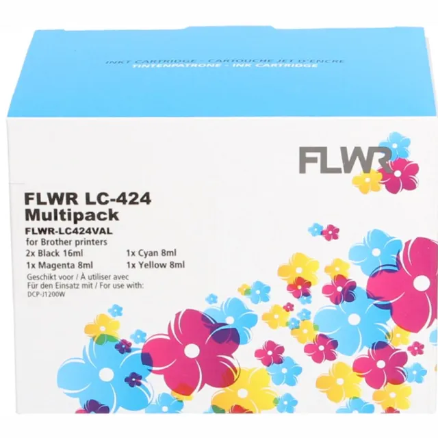 FLWR Cartridges / Brother LC-424 Multipack / zwart en kleur / Geschikt voor Brother