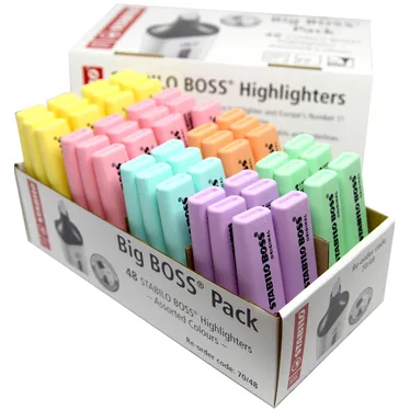 Stabilo Markeerstift STABILO BOSS Original 70 ass pastel classpack à 48 stuks