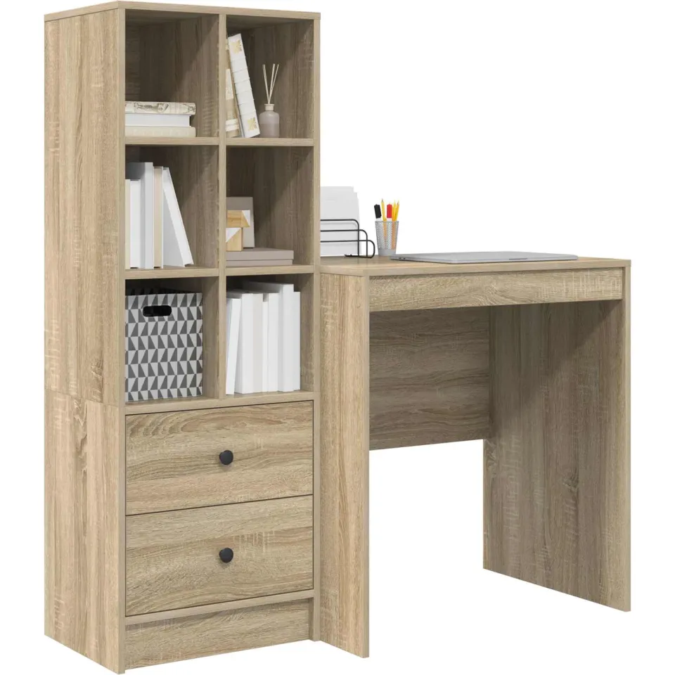 vidaXL Bureau Sonoma Eiken 115,5 x 50 x 127 cm 2 st Bruin