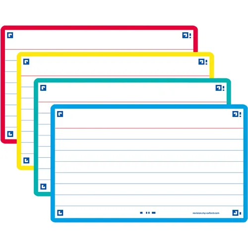 Oxford Flashcard Oxford 2.0 75x125mm 80 vel 250gr lijn assorti blauw