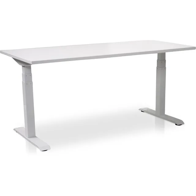 Multi Ratio Zit-sta bureau elektrisch verstelbaar - MRC PRO NEN-EN 527 | 160 x 80 cm | frame wit - blad wit - met kabelmanagement | memory functie met USB | 150kg draagvermogen Wit frame