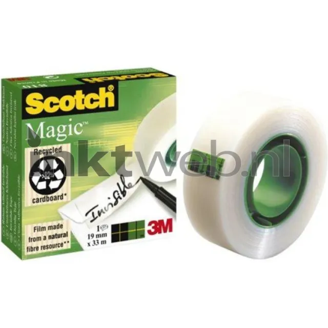 Scotch magic 810 onzichtbare plakband 19x32,9 mm transparant (Origineel)