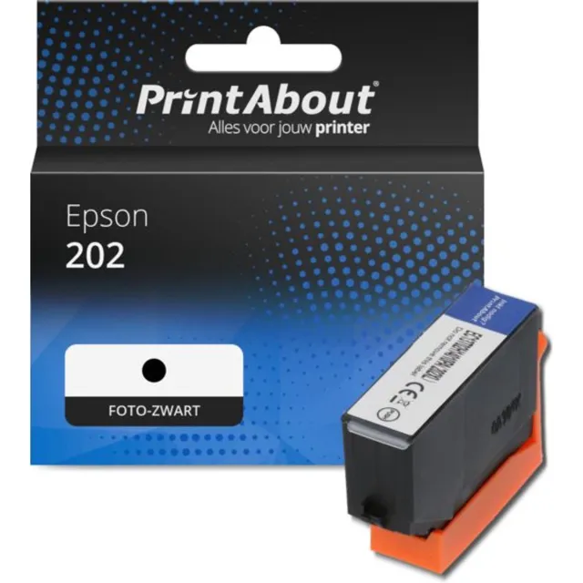 PrintAbout Huismerk Epson 202 (C13T02F14010) Inktcartridge Foto-zwart