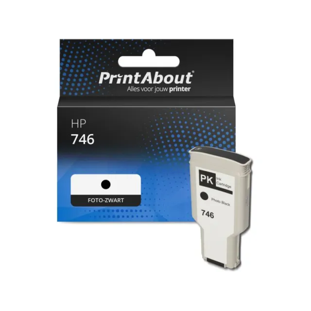 PrintAbout huismerk Inktcartridge 746 (P2V82A) Foto-zwart Geschikt voor HP