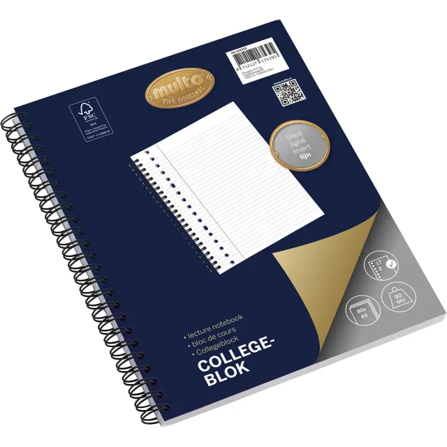 Multo collegedictaat, ft A5, gelijnd, 17-gaats