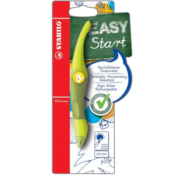 Stabilo Rollerpen stabilo easyoriginal linkshandig Limoen/groen blister blauw