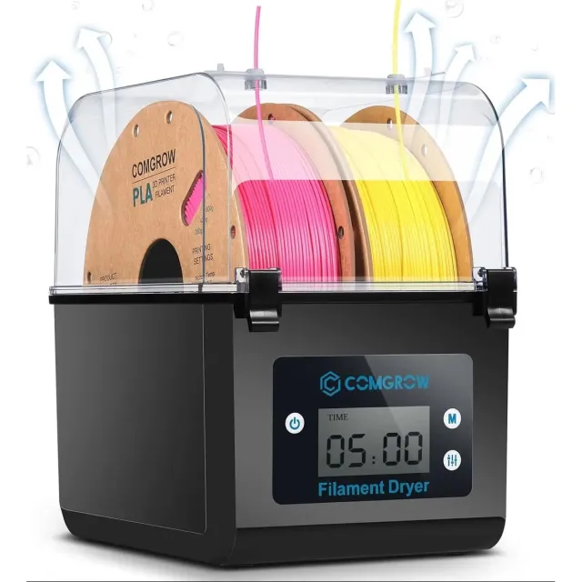 emvae Filament Droger - Filament Droogbox voor 3D Printer - PLA PLA+ ABS TPU PETG ABS+ PVA PA SILK - 2 rollen - Zwart