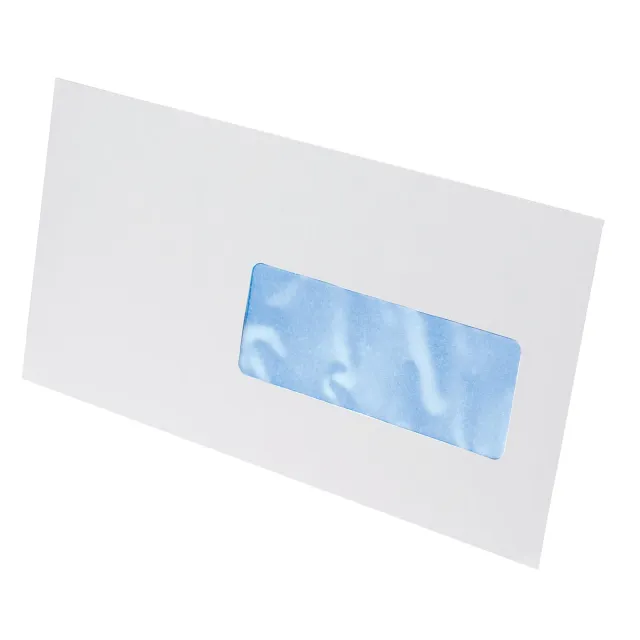 Gallery enveloppen ft 114 x 229 mm, venster rechts, stripsluiting, doos van 500 stuks blauw