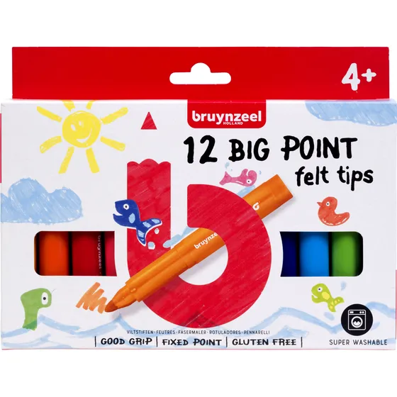 Bruynzeel Viltstift Bruynzeel Kids Big Point assorti 12 stuks