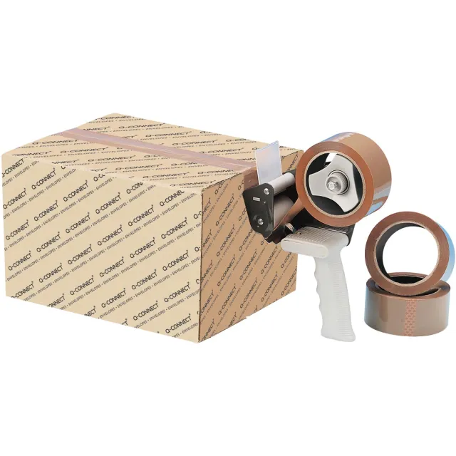 Q-CONNECT afroller voor verpakkingsplakband, voor rollen 50 mm x 66 m grijs