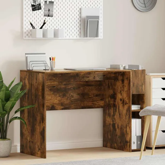 vidaXL Bureau Gerookt eiken Bewerkt hout 109 x 50 x 78 cm, foto 2