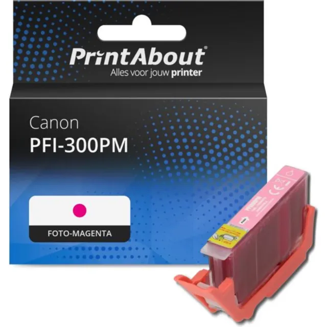 PrintAbout huismerk Inktcartridge PFI-300PM Foto-magenta geschikt voor Canon
