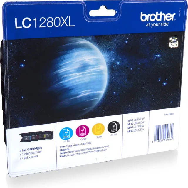 Brother LC-1280XLVALBP - Inktcartridge / Zwart / Geel / Magenta / Cyaan / Hoge Capaciteit 4-kleuren