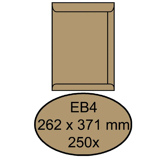 Quantore Envelop Quantore akte EB4 262x371mm bruinkraft 250 stuks