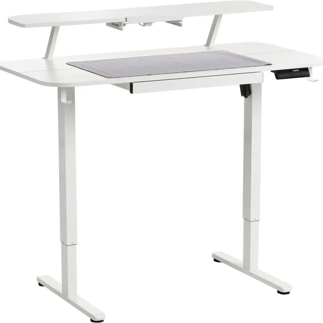 Beliani WILBANKS - Verstelbaar bureau elektrisch - Wit - Staal