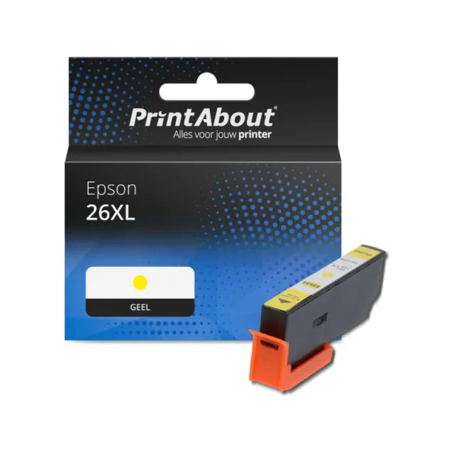 PrintAbout huismerk Inktcartridge 26XL (C13T26344012) Geel Hoge capaciteit Geschikt voor Epson