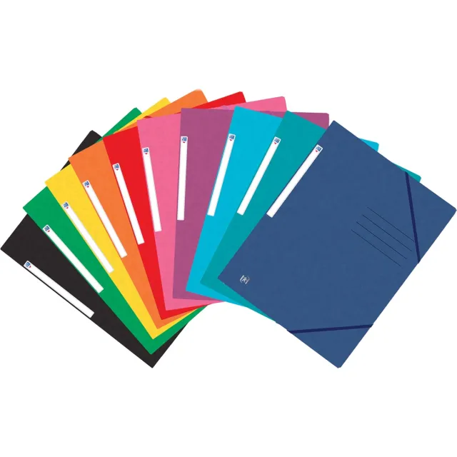 Oxford Top File+ elastomap, voor ft A4, geassorteerde kleuren blauw