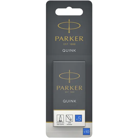 Parker Inktpatroon Parker Quink uitwasbaar blauw blister à 10 stuks