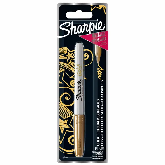 Viltstift Sharpie rond fijn metallic goud blister à 1 stuk